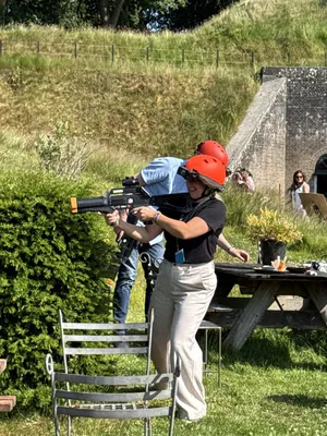 Paintballen met elkaar tijdens een teambuilding of personeelsuitje in De Forttuin